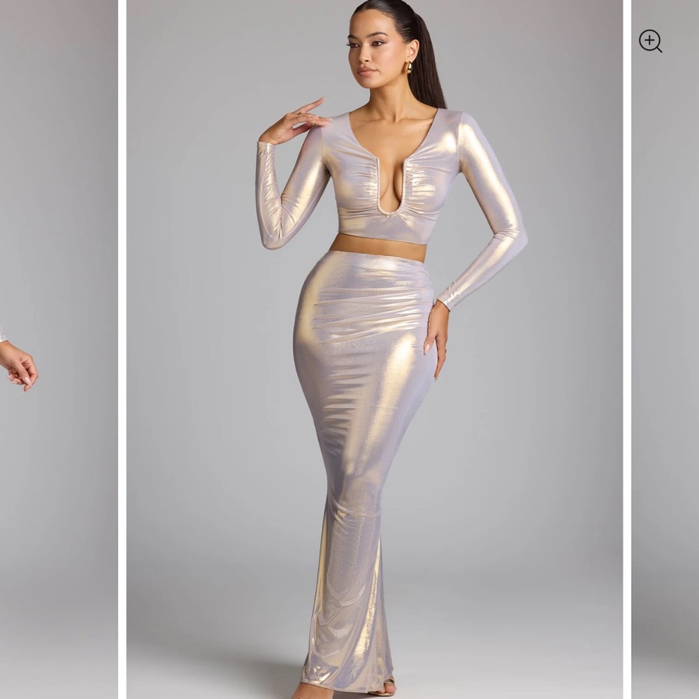 Oh Polly Metallic Jersey Set